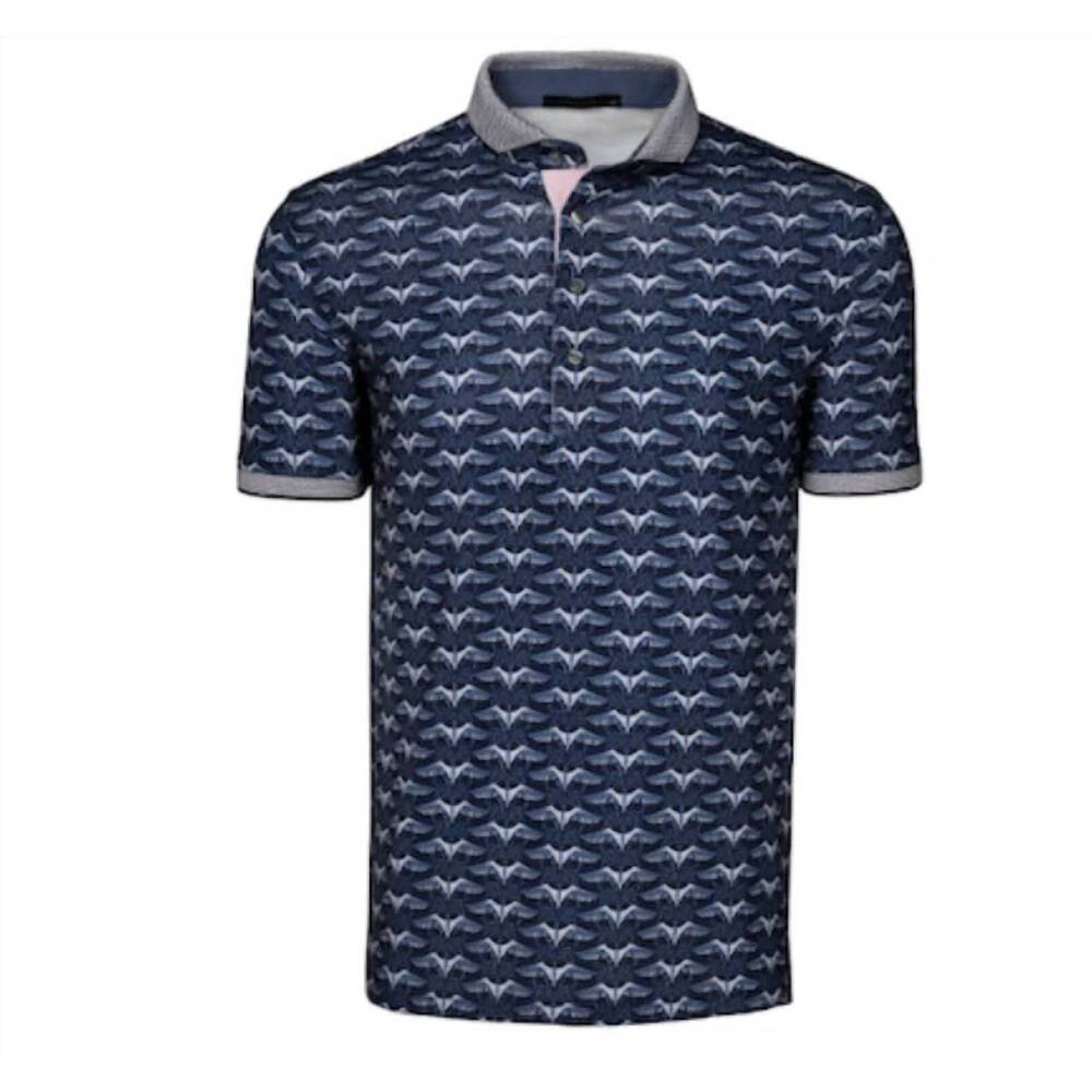 NEW GREYSON CLOTHIERS men's stilt polo in maltese blue